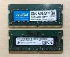 ノートPC用DDR4メモリー 8GB+4GB 計12GB