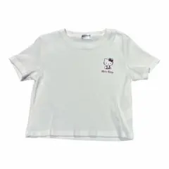 Hello Kitty 刺繍 半袖 Tシャツ ホワイト　Mのサムネイル