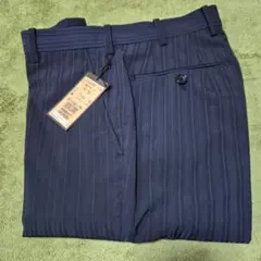 ネイビー ストライプ スラックス