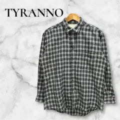 美品♡ 【TYRANNO】 長袖 シャツ チェック ブラック オフホワイト