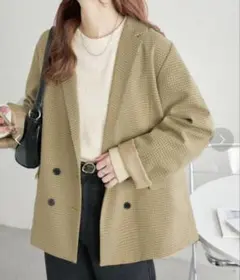 DISCOAT ウールライクWブレストテーラードジャケット