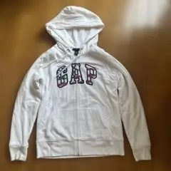 GAP アメリカ国旗デザイン パーカー Mサイズ ホワイト