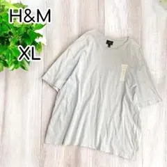 H＆M　クルーネックコットンTシャツ ダビデ像　ミケランジェロ　水色　XL