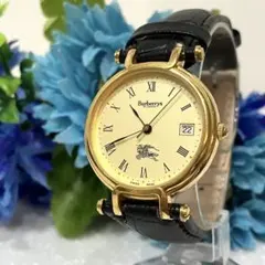 稼働品】Burberrys バーバリーズ 腕時計 ホースロゴ ゴールドA-22 