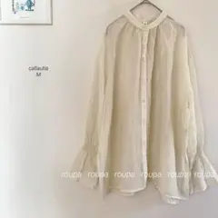 callautia バックスリットシアーシャツ　アイボリー356f