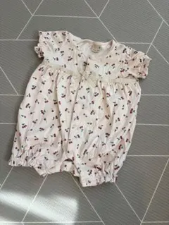 プティマイン　Petit main チェリーロンパース 80 半袖　さくらんぼ