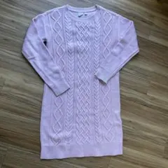 【美品】Gap Kids 女の子 ケーブル編み ニットセーター ピンク 春向け