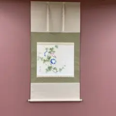 美品 掛け軸 小林希光作 斑鳩図 共箱 法隆寺 太巻き付 美術年鑑掲載