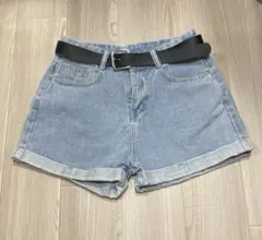 ライトブルー デニムショートパンツ Mサイズ