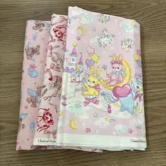 可愛い動物柄生地 3枚セット ピンク 約2m分