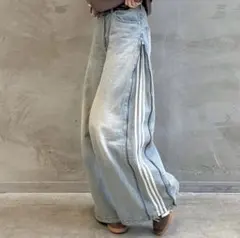 【ADIDAS ORIGINALS】 DENIM ZIP PANTS 28