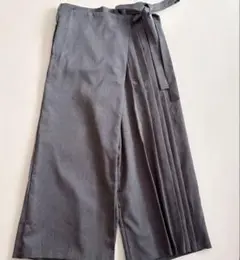 アンティカ　ハーフプリーツラップワイドパンツ　パターントルソ　カフェパンツ