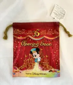 新品 ディズニー35周年 オ—プニング巾着袋