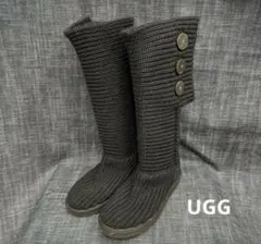 UGG 2way ボタン付ニットブーツ　グレー
