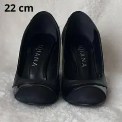 DIANA パンプス ブラック 異素材コンビ22 cm8cmヒール