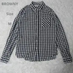 BROWNY ギンガムチェック 長袖シャツ M