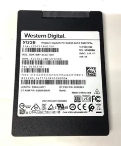 ②-WA315 WD SATA 512GB SSD 2.5 1点