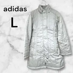 adidas アディダス　中綿　コート　ダウン　Aライン　ミドル丈　白　ベージュ