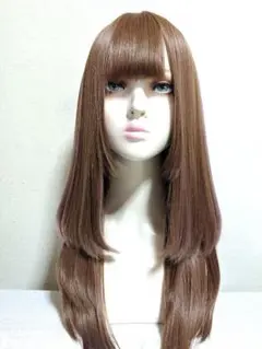 New❦Brown×アッシュPink ウィッグ❦加工済 ロングcurlウルフ