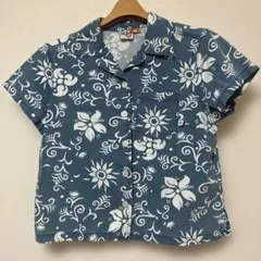 ROXY アロハシャツ ボタニカル柄トップスサマーシャツ可愛い‼️ショート丈のサムネイル