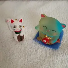招き猫 置物 2種