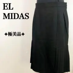 ✦極美品✦どんなトップスとも相性抜群◎ EL MIDAS スカート プリーツ 黒のサムネイル