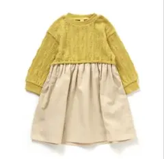 【美品】アプレレクール ジャガード ドッキングワンピース 90