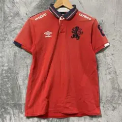 【L1561】 umbro 半袖ポロシャツ サイズM レッドのサムネイル