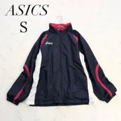 アシックス ウインドブレーカー 上下セットアップ L 黒 金ロゴ 裏
