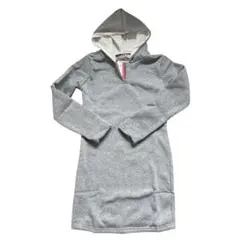 新品 グレー フード付きワンピース Mサイズ パーカーワンピース 膝丈