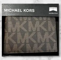 マイケル　コース　シグネチャー ビルフォールド　ブラウン　スリム　ウォレット