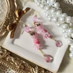 ฅ❤️ ねこ　猫　レジン　桜　花　ピアス　イヤリング　ハンドメイド