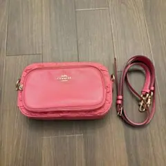 COACH コーチ ショルダーバッグ ピンク｜斜めがけ｜保存袋・チャーム付き