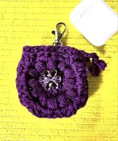 ハンドメイドかぎ針編み♡ミニ巾着♡ミニポーチ♡エアポッズ入る