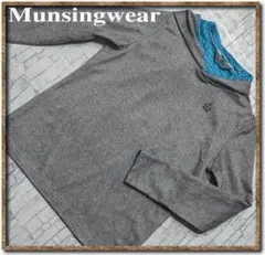 マンシングウェア　フード付き斜めストライプカットソー　グレー