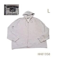 90s 00s Leeジップアップパーカー 無地スウェットLグレーアメリカ製生地