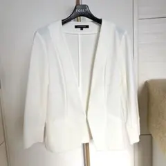 ゆ*り様 ロートレアモン　【洗える】ノーカラージャケット オフホワイト38M白