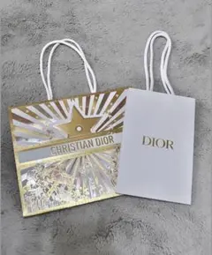 Dior ショップ袋 ゴールド ホワイト