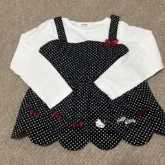 スラップスリップ　キティ　長袖　Tシャツ　ドット　130