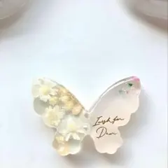 レジン　ヘアゴム　蝶　薄ミルキーピンク◡̈♥︎