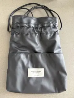 beautiful people ドローストリングバッグ ブラック
