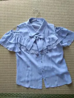 axes femme POETIQUE マリンチャームリボンブラウス（サックス）