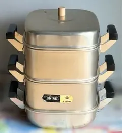 業務用 3段 蒸し器 せいろ 角型 両手鍋 アルミ 33cm 天満矢印 製作所 