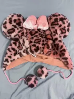 ミニーマウス　ミニーちゃん　ヒョウ柄　ファンキャップ