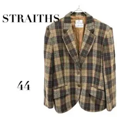 ストレイス テーラードジャケット チェック柄 ウール 44　上品　クラシック