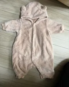 フリース フード付きアウター 淡いピンク