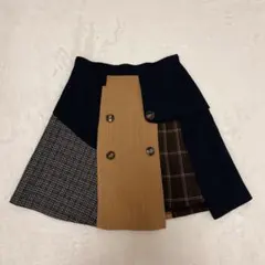 【美品】レディアゼル パッチワーク　ミニスカート インナーパンツ付 M 乃木坂風のサムネイル