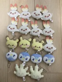ポケピース　ボールチェーン付きぬいぐるみ　フェイスマスコット　18点セット