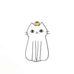 【1178】【白猫の絵】オリジナル手描きアナログイラスト原画　自作創作アート作品