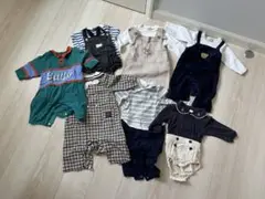 【美品】petit mainなど 男の子カバーオール 5点セット70-80サイズ
